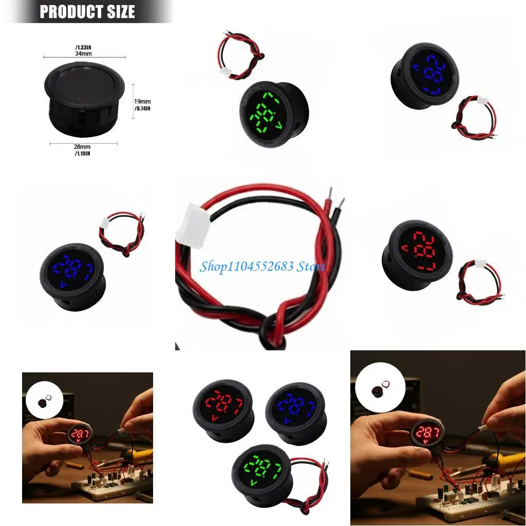 

Y6GD 5-100V Two-wire Voltmeter Digital Voltmeter LED Digital Display Circular