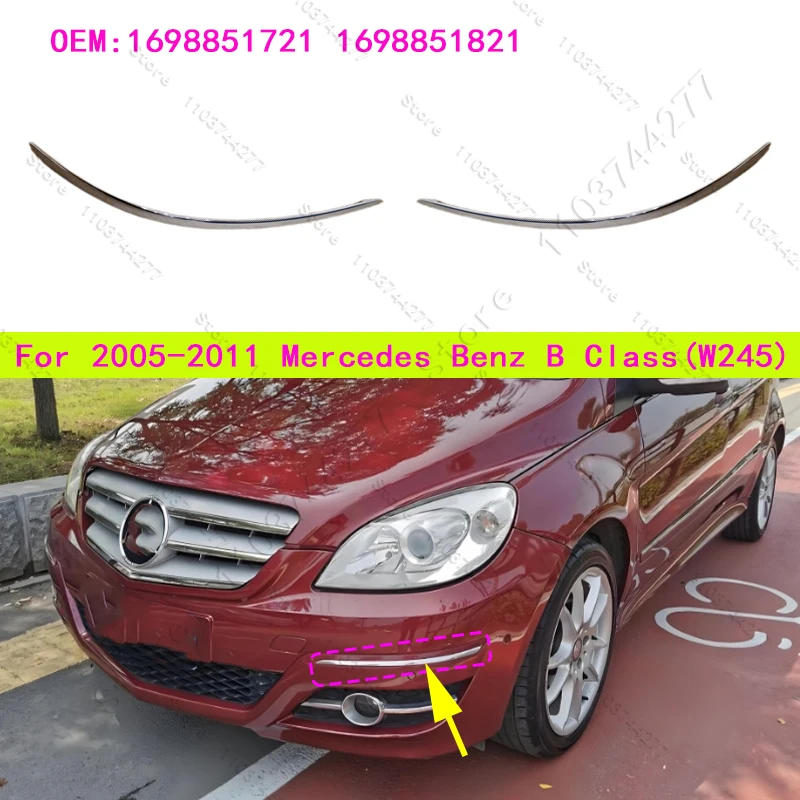 For 2005-2011 Mercedes Benz B150 B160 B170 B180 B200 (W245) Front Bumper Chrome Molding Strip 1698851721 1698851821