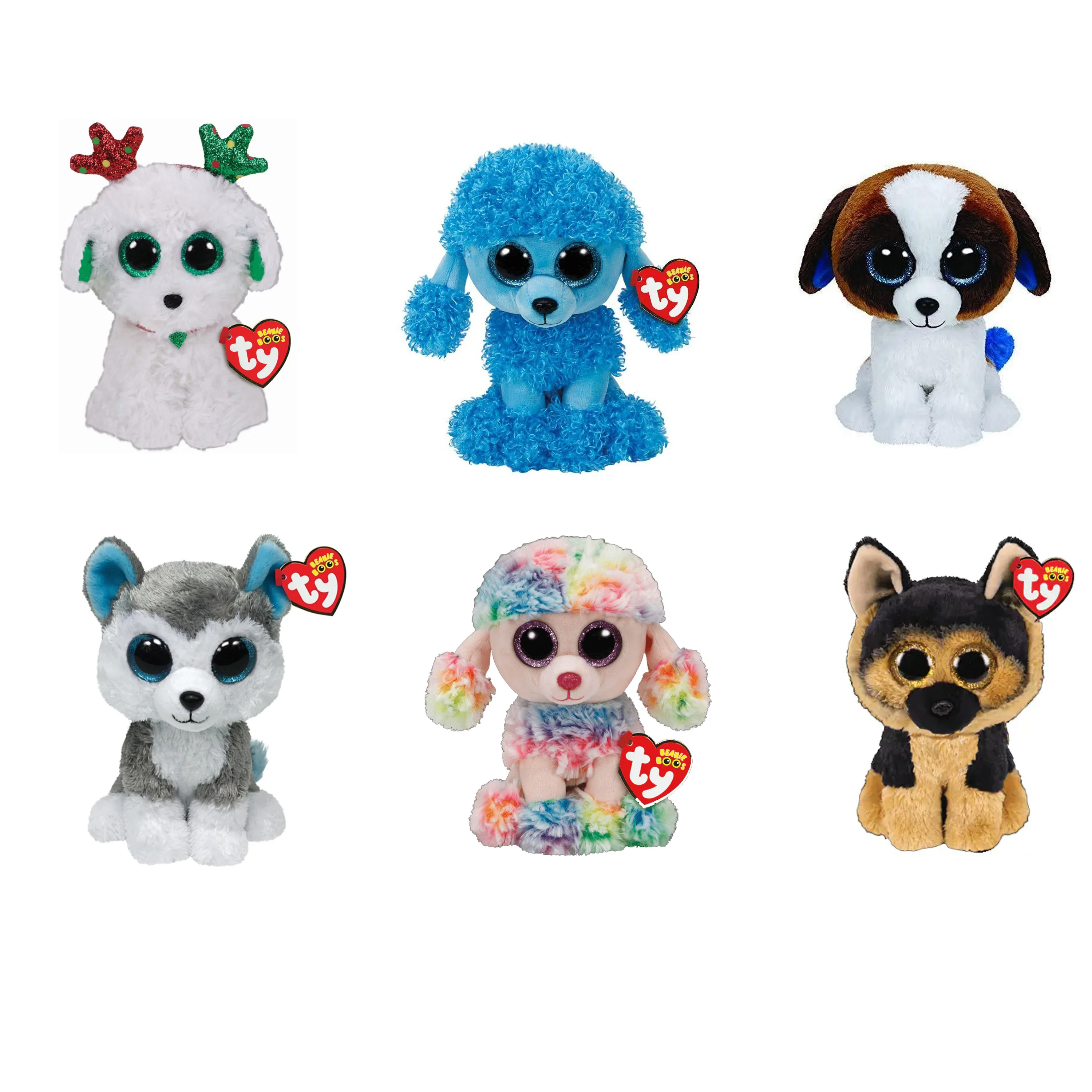 Ty Beanie Boos 15cm Stuffed & Plush Poodle Husky Dog Toy Doll