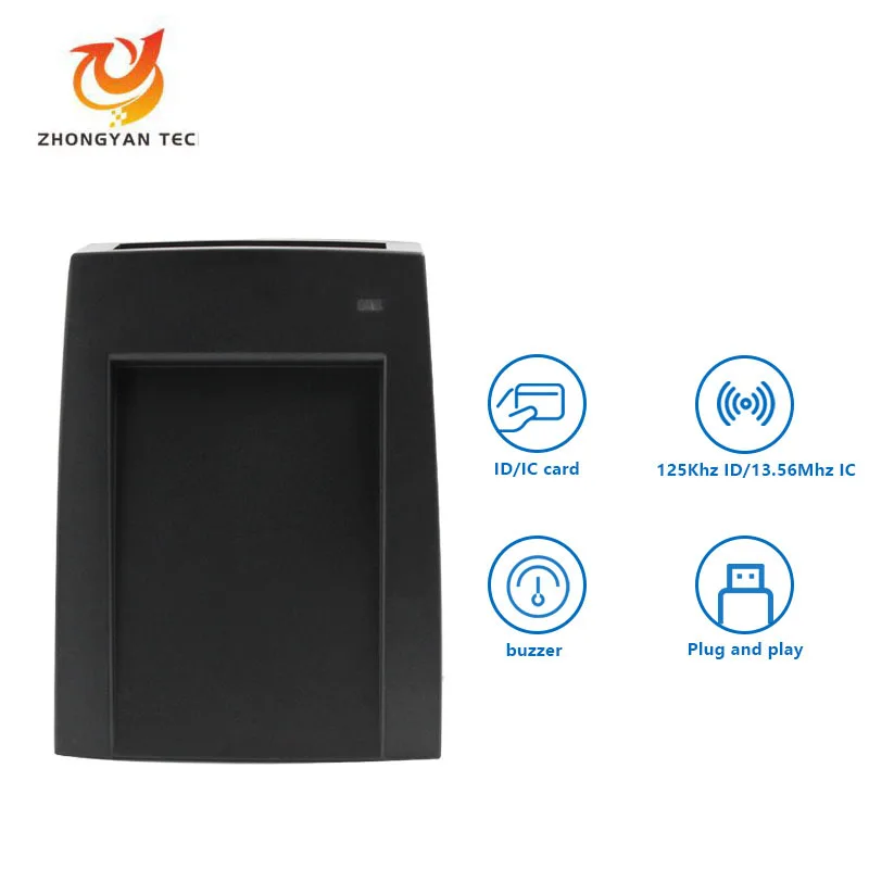 High Recognition RFID Contactless 125Khz /13.56Mhz IC USB Desktop Proximity Smart ID Card Reader For Access Control RF ID System