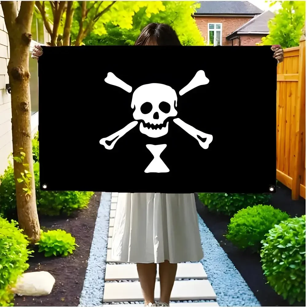 Emanuel Wynne jolly roger Flags Borderless four-ring ornament indoor outdoor decoration effortless to hang