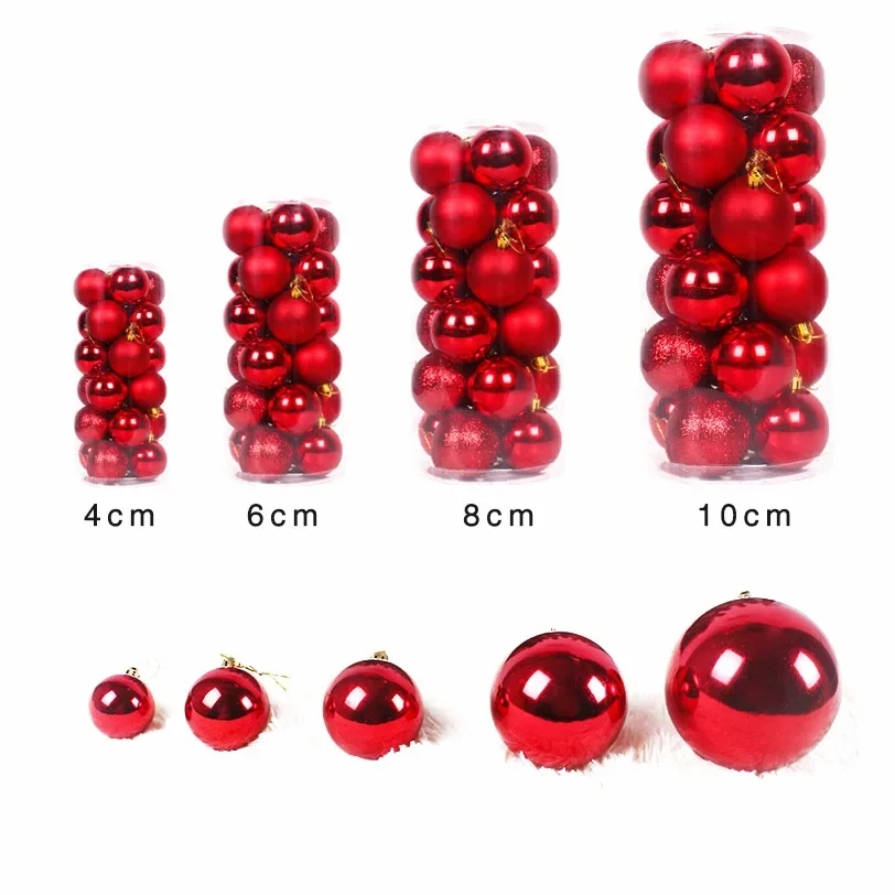 Christmas Pine Tree Ornament Set Red Blue Ball 3cm-20cm 12-36pcs Multiple Colors