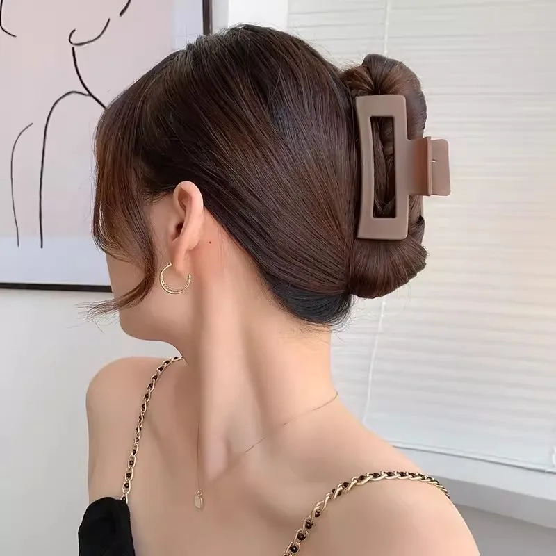 Garras de cabelo de plástico coreano para mulheres e meninas, grampos de cabelo Headwear, grampo de cabelo grande, presilha de caranguejo, ornamento de moda