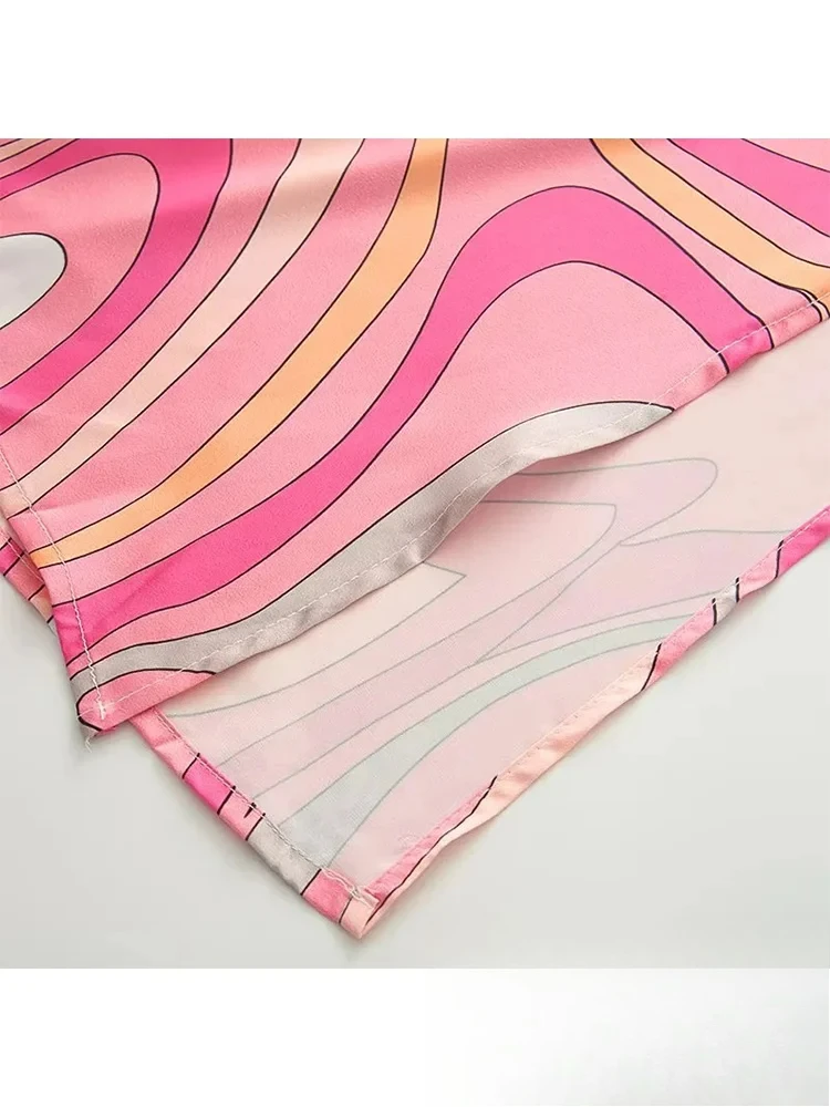 KONDALA Beach Chic Long Women Cami Dress Geometric Sleeveless Holiday Dress Fashion 2025 Autumn Elegant Evening Club Dress