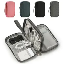 1 pz rosa/grigio/nero/Navy viaggio portatile sacchetto di immagazzinaggio del prodotto digitale USB cavo dati organizzatore auricolare ricarica borsa della scatola del tesoro