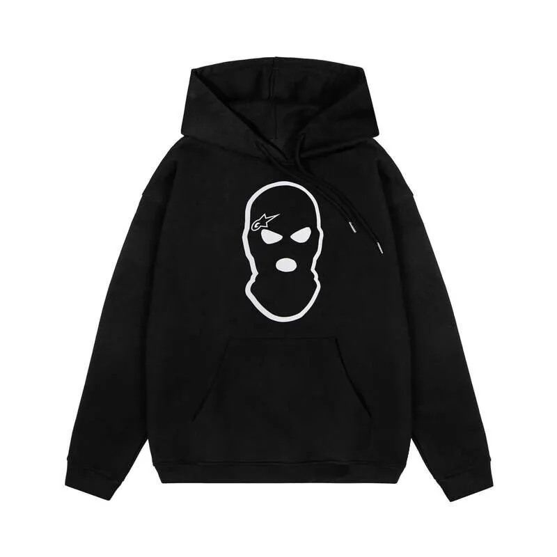 Harajuku Oversized Streetwear Men Hooded Sweatshirt Balaclava Print Unisex Autumn Winter Hoodies Women Y2K Graphic Clothing Goth