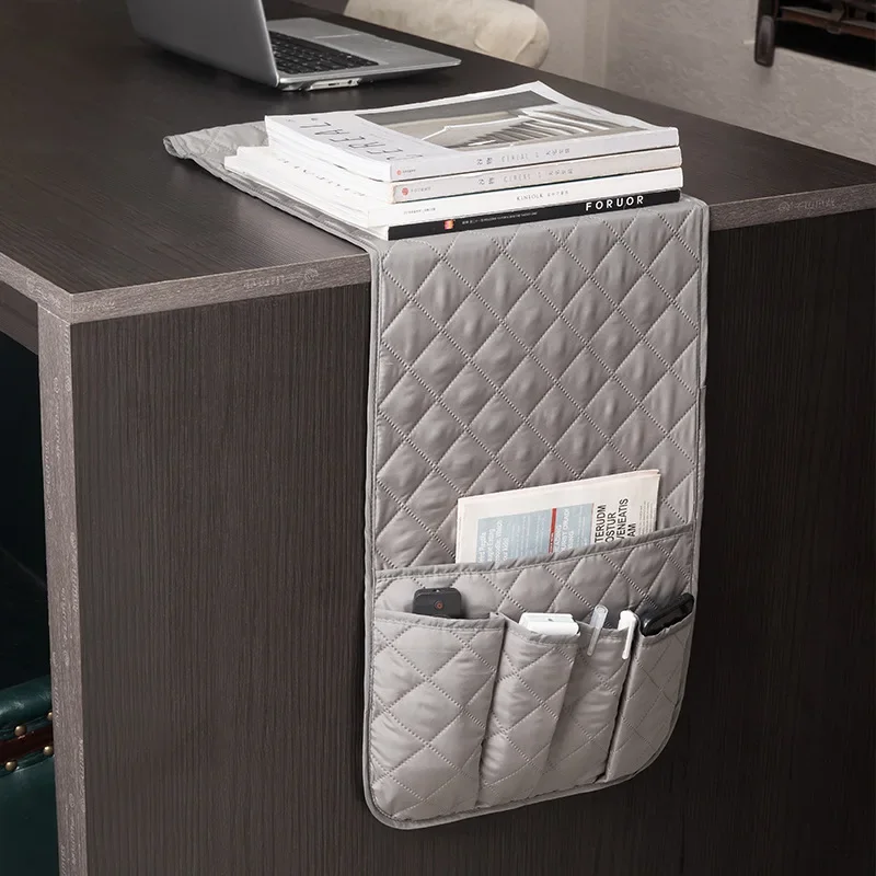 

Sofa Armrest Organizer with 5 Pockets and Cup Holder Tray Couch Armchair Hanging Storage Bag for TV Remote Control Cellphone