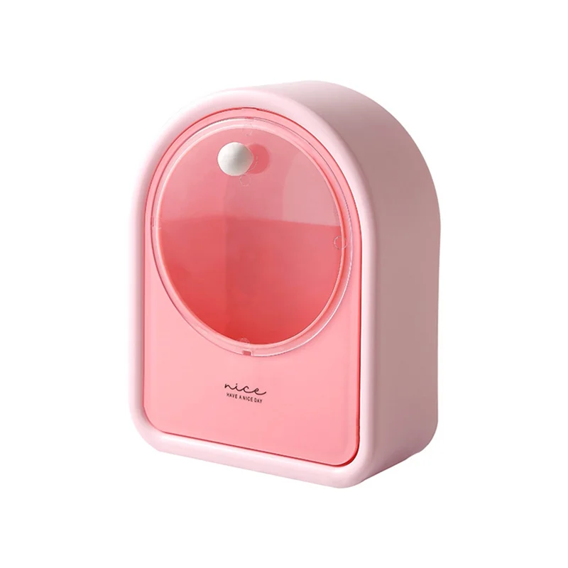 

Настенный органайзер для хранения ватных палочек, пластиковый ватный тампон, косметический контейнер, розовый