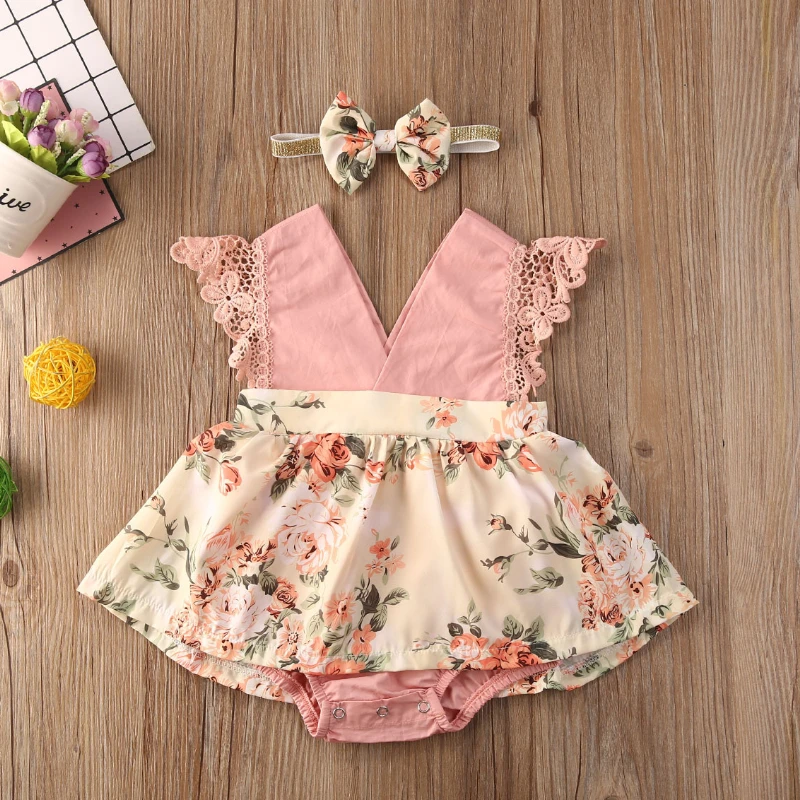 Children\'s Clothing New 2-piece Red Flower Baby Clothing Newborn Girl Lace Dress Princess Skirt Clothing 0-24M Princess Dress