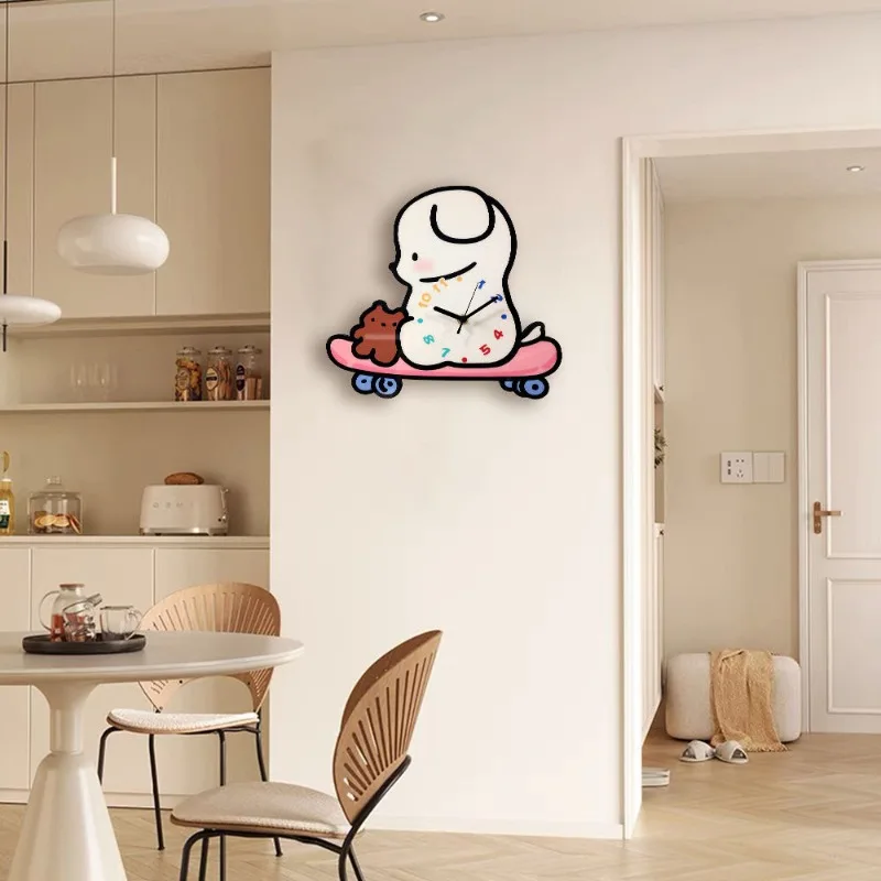 Creative Puppy Cartoon Wall Clock, Silent No Need for Drilling Cute Swinging Living Room Children's Pet Store - view 4