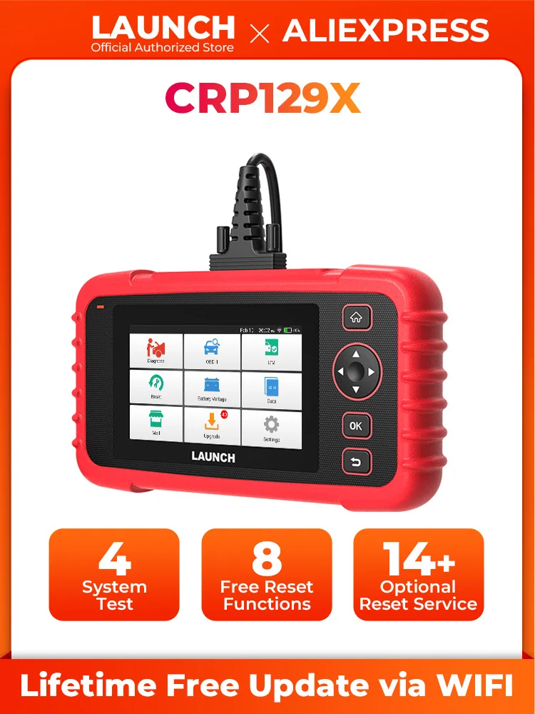 LAUNCH CRP129XV1 OBD2 Scanner Codelezer Diagnostische Hulpmiddelen Motor ABS SRS AT Olie SAS EPB TPMS Reset Creader129X OBDII launch - afbeelding 2