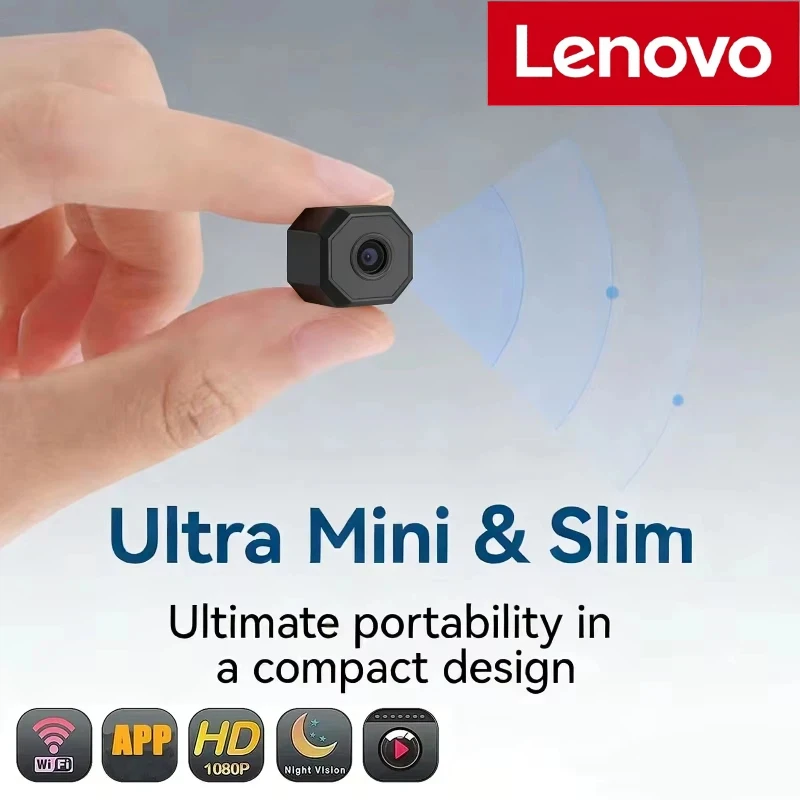 Lenovo Wireless Camera 4K Surveillance Security Mini Video Cam Night Vision Motion Detect Camcorder Mini Cam Monitor Smart Home
