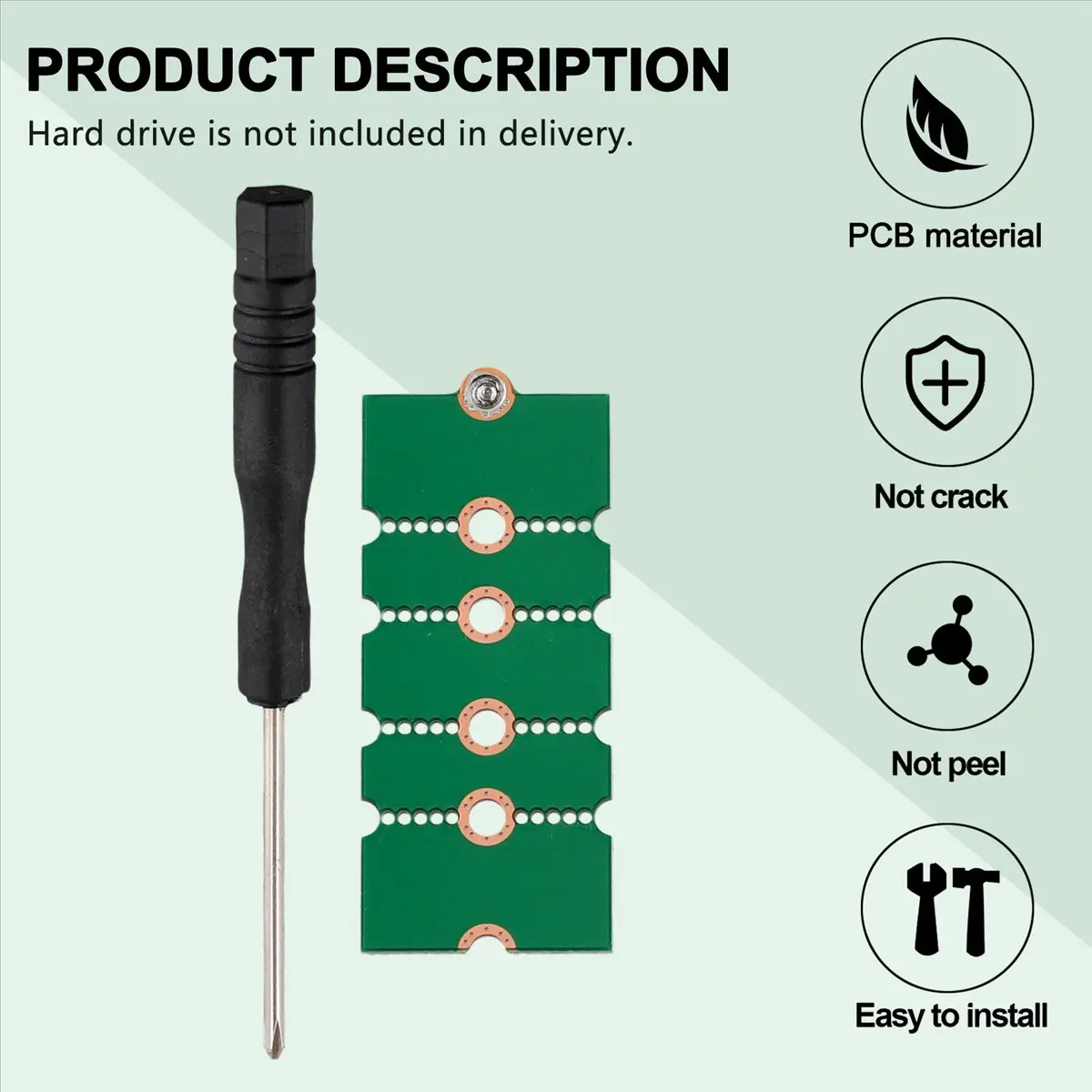 A46U Hard Drive Adapter Plate M.2 NGFF SSD Extension Rack M.2 NVME Extension Plate 2230 to 2242 Bracket 2230 to 2280 Adapter