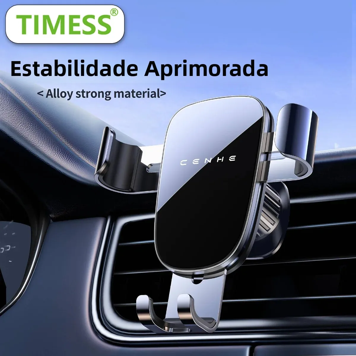 Suporte de Carro TIMESS com Bloqueio Automático, Suporte Universal para Telefone com Clipe para Ventilação do Carro para iPhone e Samsung
