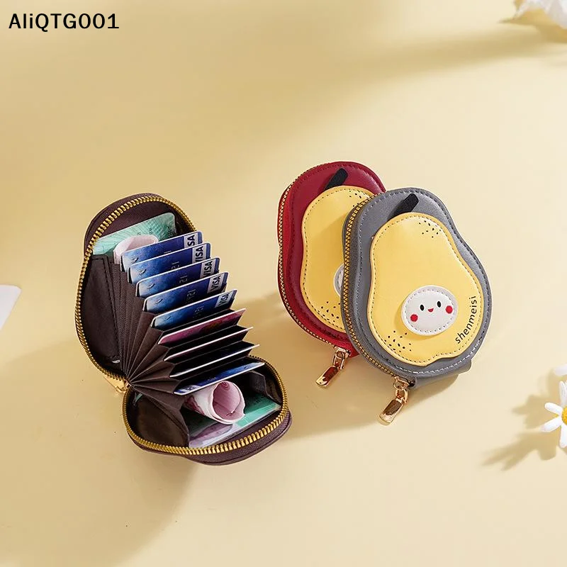 

Картхолдер из искусственной кожи в форме груши, большой емкости, для удостоверений личности, монет и кредитных карт