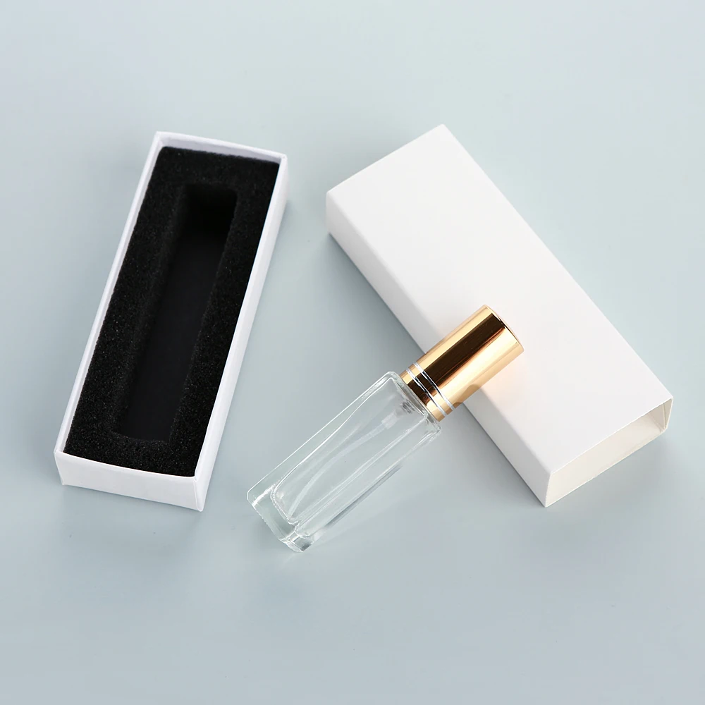 30/40 flaconi di profumo quadrati in vetro trasparente da 10 ml, spruzzatori in alluminio a doppia linea, spray idratanti a pressione, riutilizzabili, con scatole