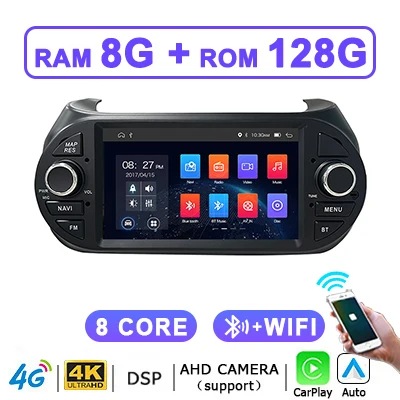 2 DIN Android 15 Auto Carplay autoradio voor Fiat Fiorino Citroen Nemo Peugeot Bipper 2015-2019 Multimedia auto intelligente speler