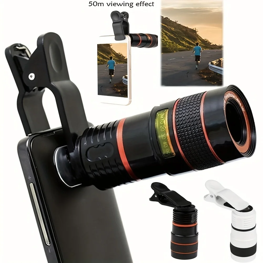 8x Telescope Telephoto Lens Lens  For Cellphone with Clips Phone Universal Optical Telescope Lens Kit For iphone Xiaomi Huawei