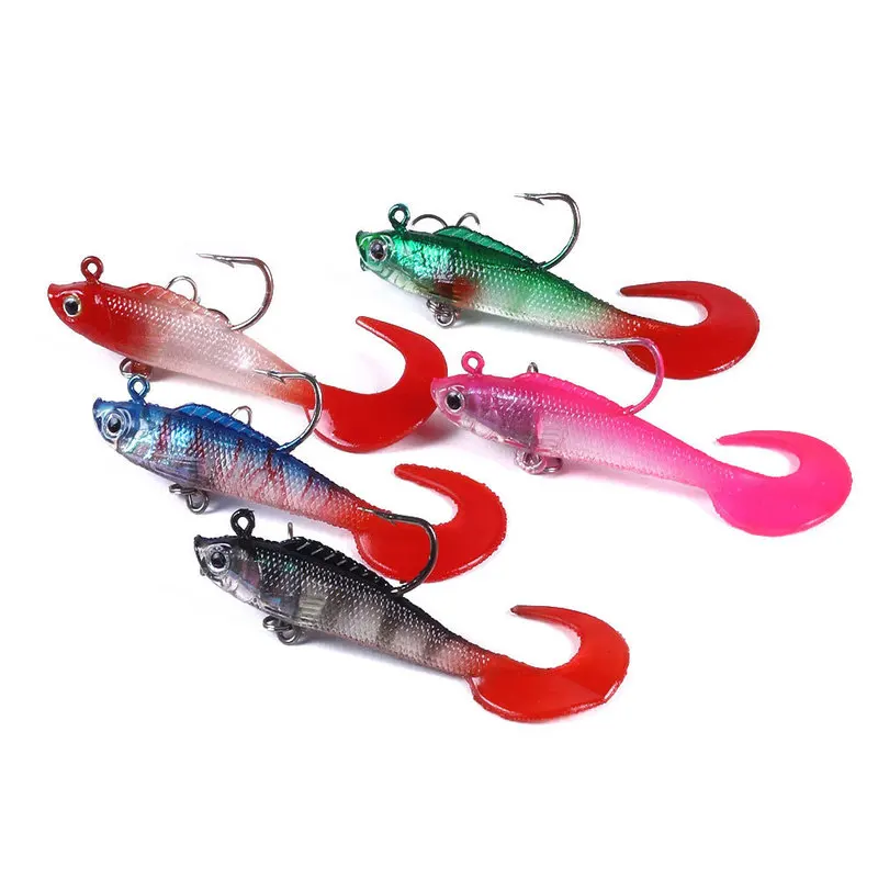 Long-casting lures are specifically designed for targeting bass and pike6hook5Only7cm9gColorful lead-wrapped soft bait, artifici