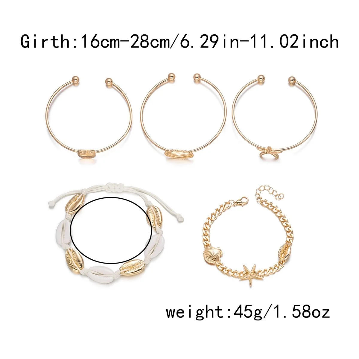 Böhmisches Mehrschichtiges Seestern-Muschel-Armreif-Set für Damen und Herren, Sommer-Strand-Urlaub, klobiger Armreif, Party-Schmuck – Detail 30