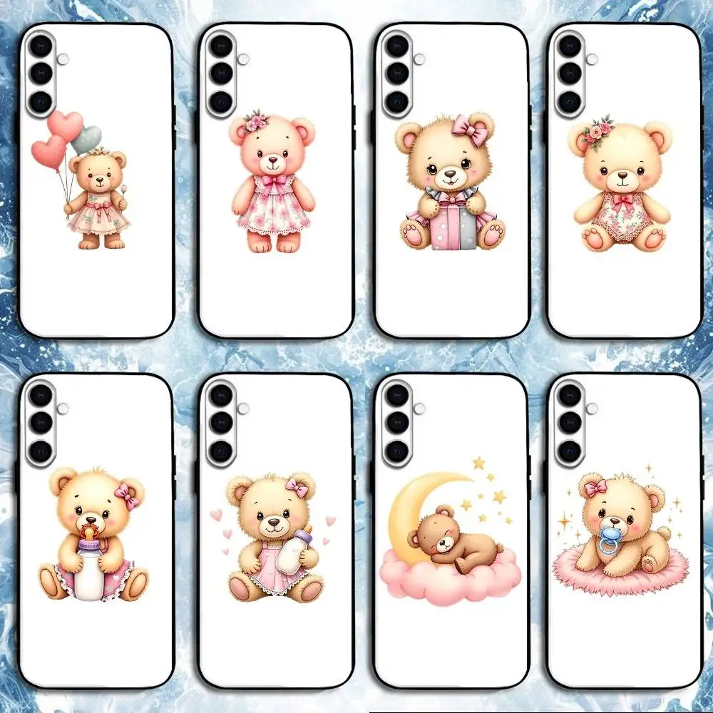 

Cartoon Energy bear in Pink Tones Phone Case For Samsung Galaxy A73,A72,A71,A70,A53,A52,A51,Others Soft Black Shell