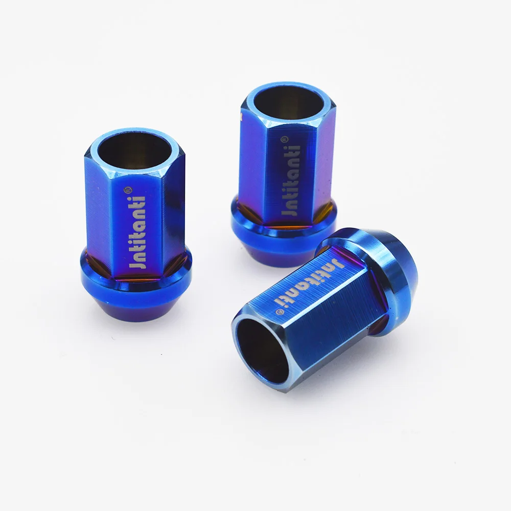 Jntitanti Gr5 titanium wheel rim lug nut screw open end M14x1.5x35mm for Tesla Toyota Honda type R Jeep Nissan Patrol