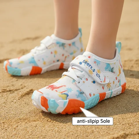 Children's Anti-cut Anti-slip Wear-resistant Rubber-soled Wading Shoes Beach Sandals Quick-drying Pool Shoes Outdoor Water Playi