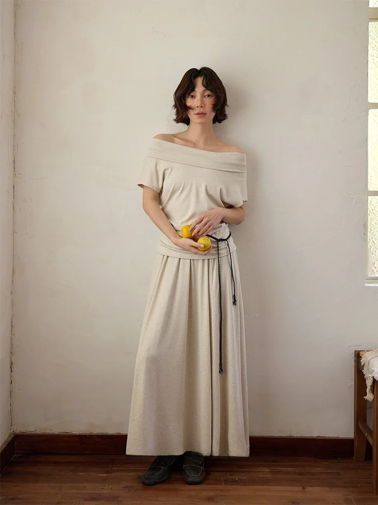 

about Passion Women's Fashion Set with Pleated Waist-Cinching Midi Skirt And Long Sleeve Regular Fit Casual Style Spring Wear