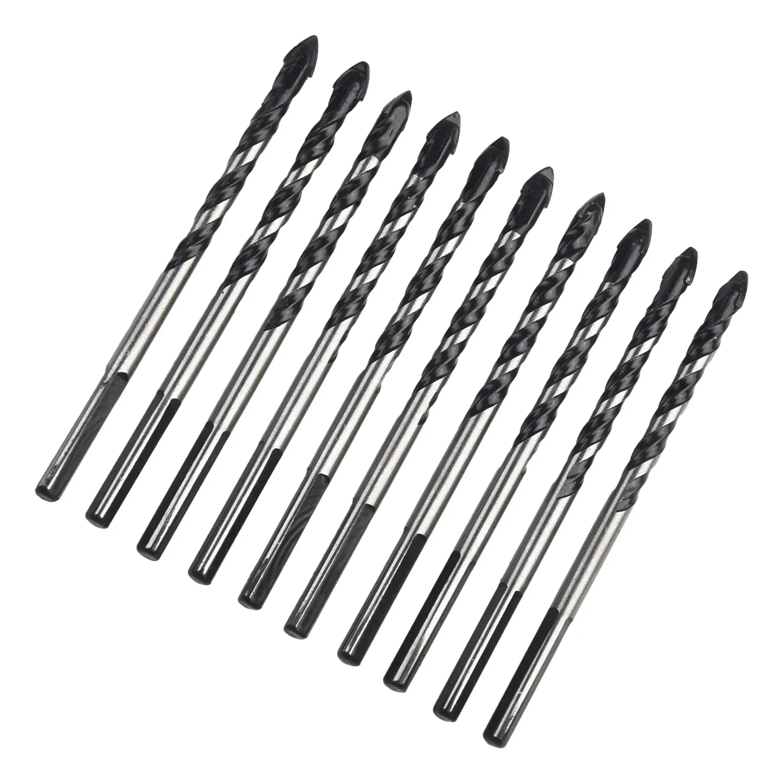 10 PCS 100mm Triangular Drill Bit 6mm DIameter Tungsten Carbide Drill Bit Set For Porcelain Tile Concrete Brick Glass Tool Parts