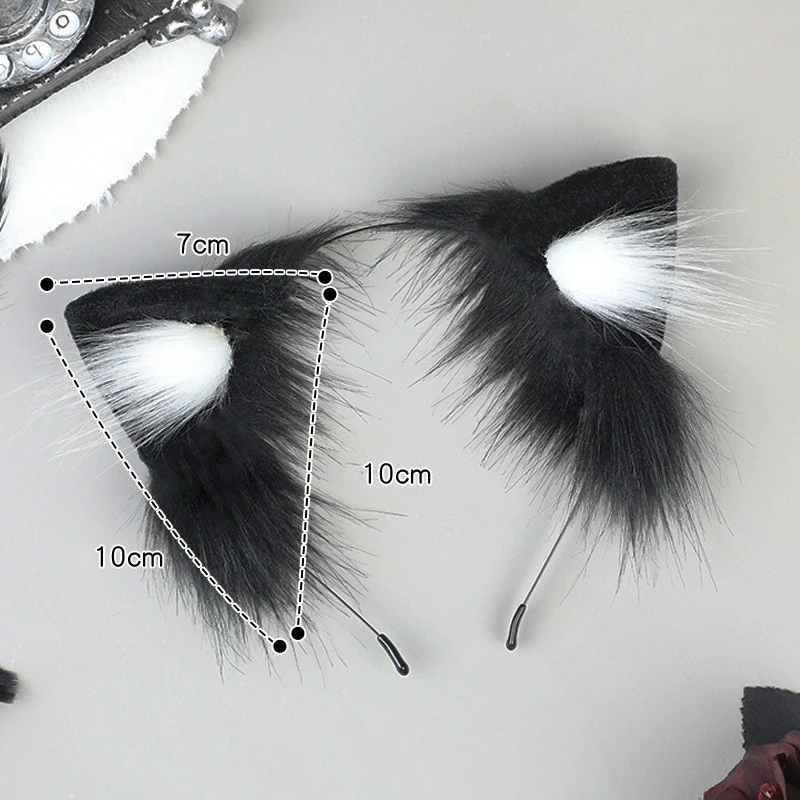 Fascia per orecchie di gatto in peluche di cartone animato per donne Ragazze Fascia per capelli cosplay Divertente carino Lolita Cerchietto per capelli Accessori per capelli creativi Regali