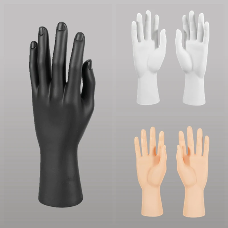 

A Pair Of PVC Plastic Man Hand Model Hard Smooth Standing Male Hand Mannequin Watches Gloves Display Prop