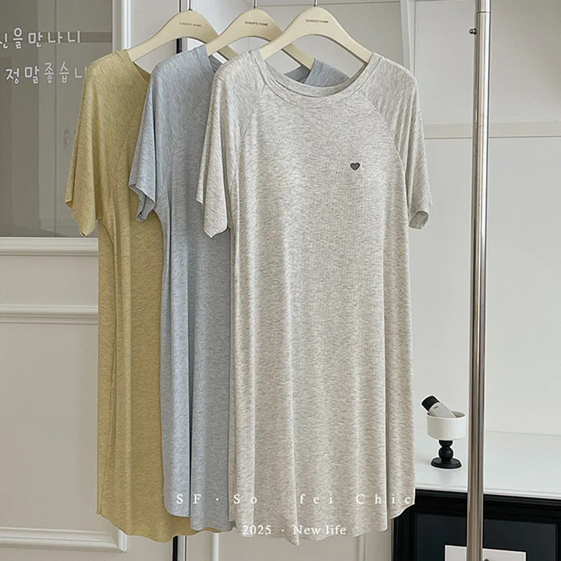 

Casual Short Sleeve Women's Nightgown Modal Sleepwear Dress New Summer Nightdress Night Wear For Ladies Home Sleepshirt