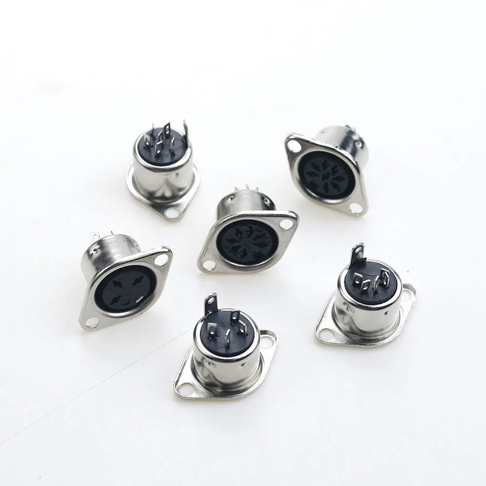 1PCS S Terminal Connector Female Socket Mount Chassis adapter  3/4/5/6/7/8 Pin Keyboard Plug DIN SOLDER MIDI cable