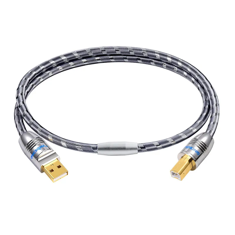 

Кабель-декодер HiFi USB из монокристаллической меди 7N с серебряным покрытием, USB A-B, квадратный порт Type-C-B для звуковых карт и ЦАП