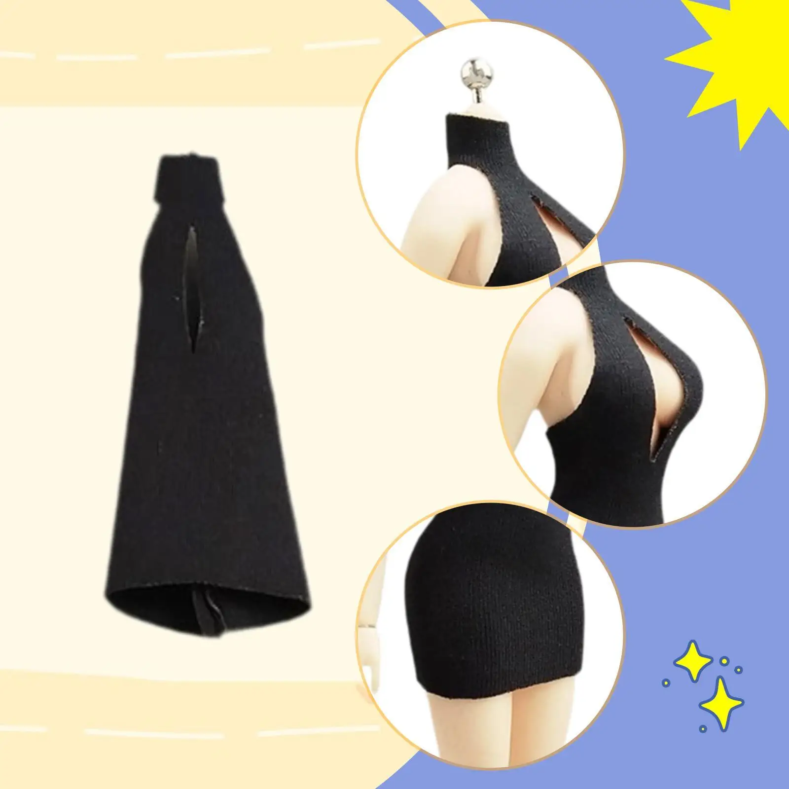 1/12 escala figura de ação roupas mini vestido tecido bodycon roupas em miniatura boneca traje para 6 "bonecas femininas figuras corpo