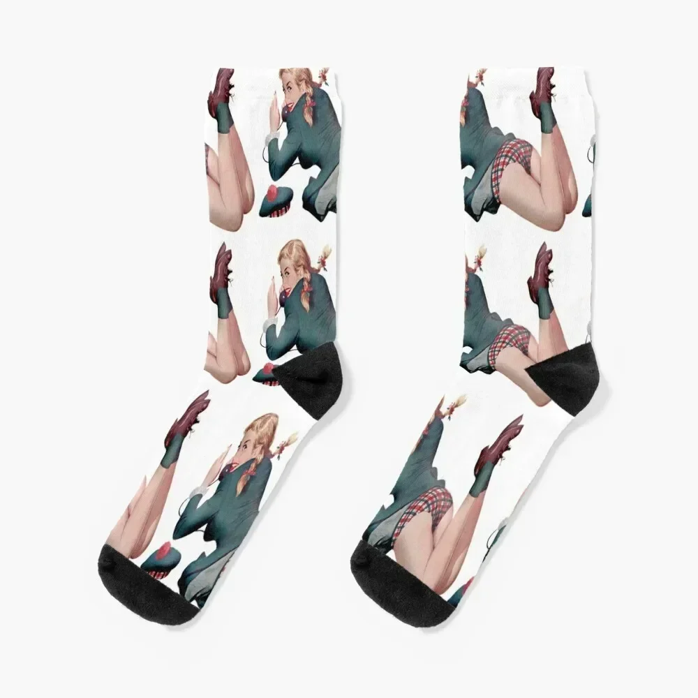 

Vintage Woman portrait. Socks moving stockings hiphop retro Socks Girl Men's