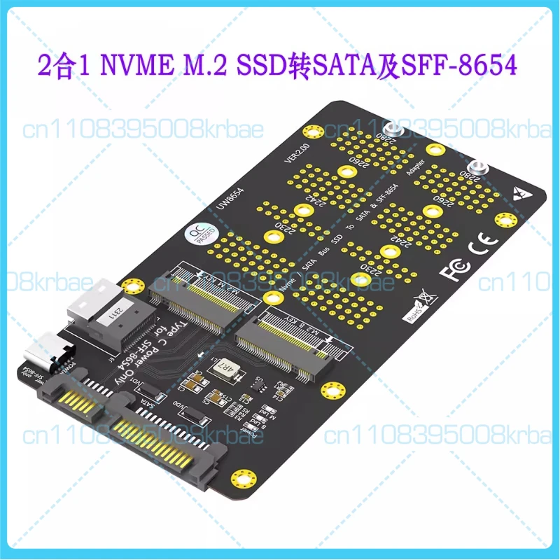 

Адаптер-карта SATA M.2 SSD для подключения к SATA NVMe протоколу, переходник SFF-8654, карта расширения 2280
