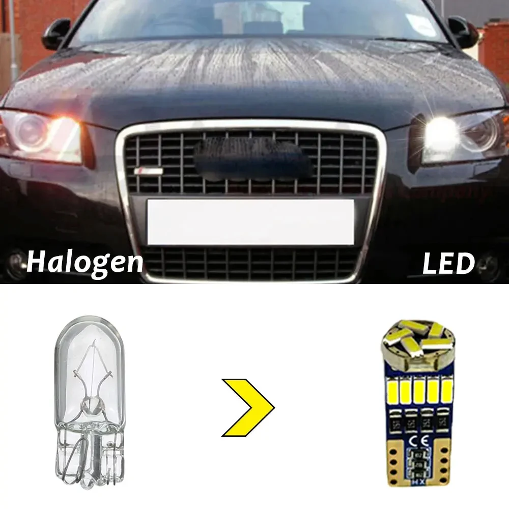 2Pcs T10 W5W Car LED Bulbs Parking Lamp For Audi Q3 Q5 Q7 2008 2009 2010- 2020 2021 2022 2023 2024 Clearance Front Side Lights