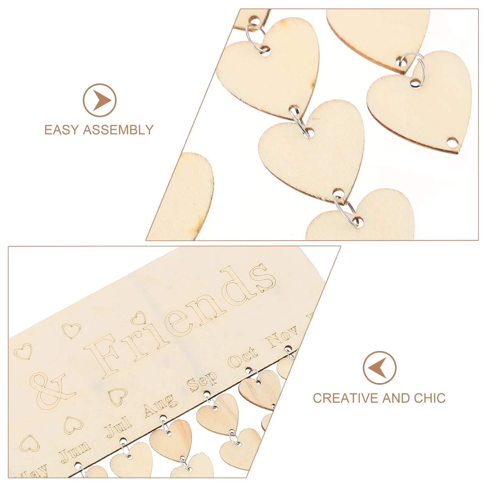 

1 компл. DIY деревянный календарь кулон подвесная доска напоминание о дне рождения семейный юбилей DIY настенный деревянный календарь