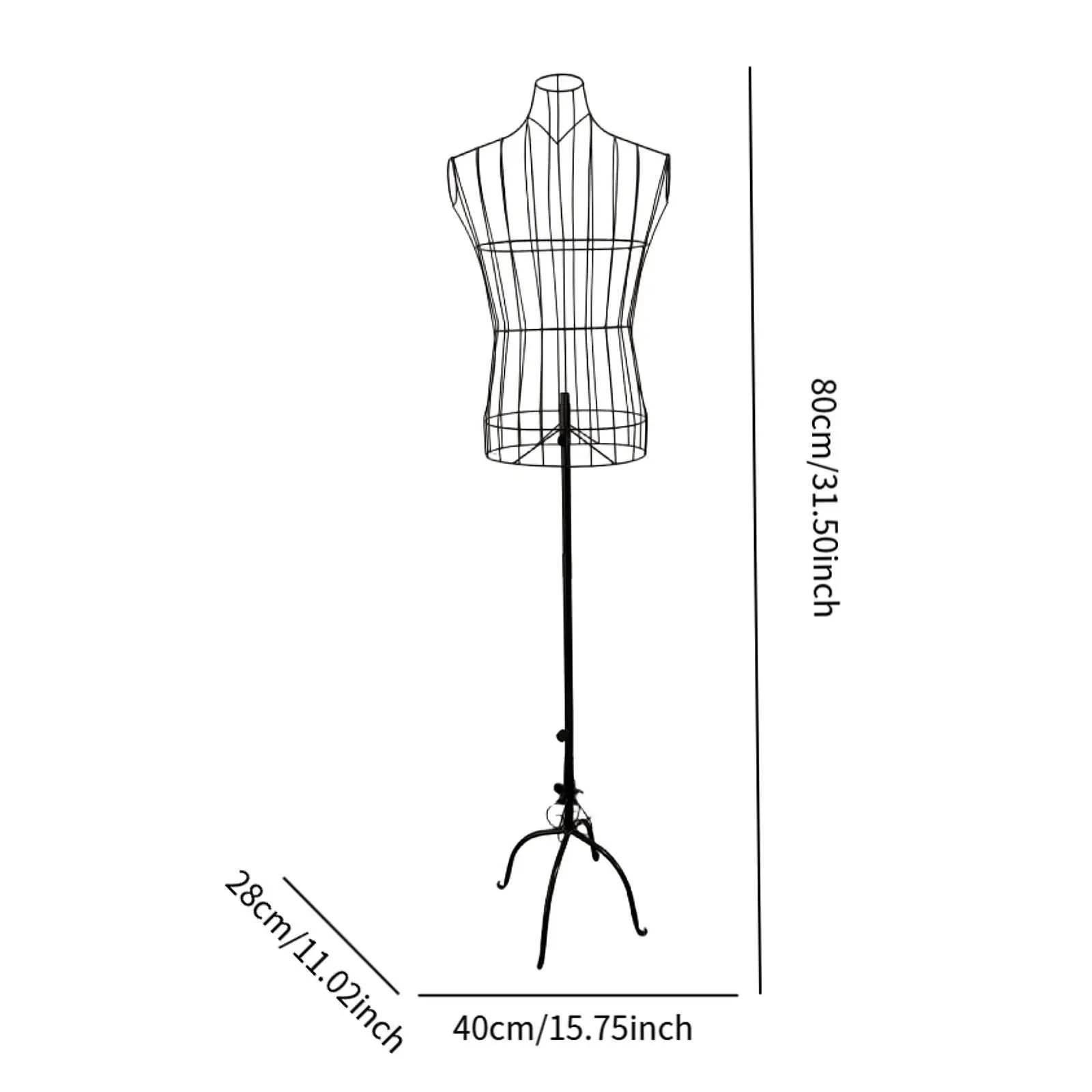 Female Wire Dress Form Mannequin Compact Stable Iron Stand for Wedding Attire and Retail Display