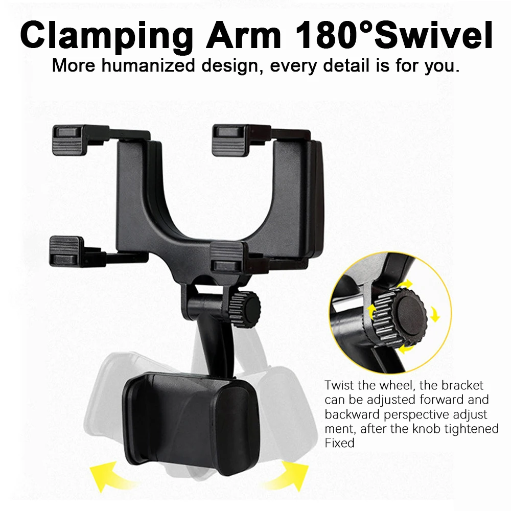 

Car Phone Holder Rearview Mirror Mount Car Phone Bracket Navigation GPS Stand Foldable Adjustment Holder Car Cell Phone Support