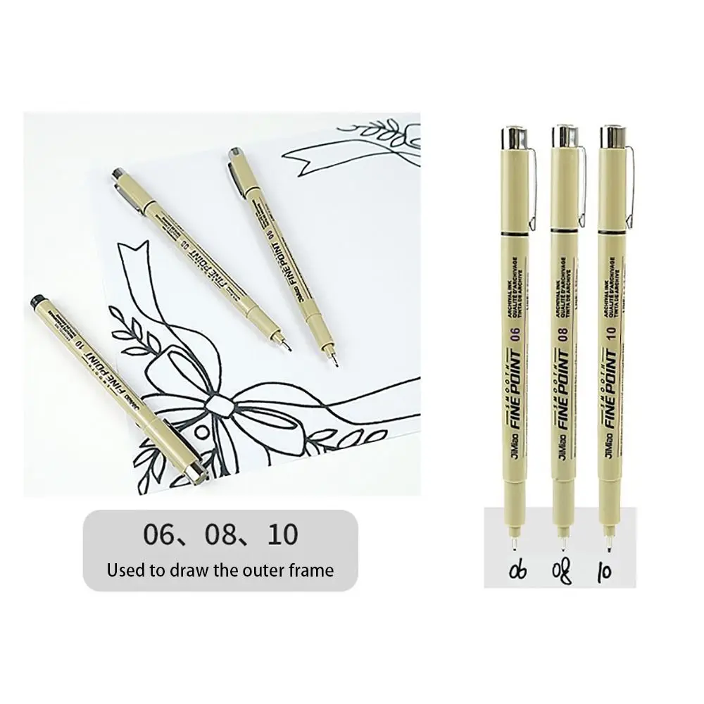 Stylo marqueur à encre micron, 1 pièce, ensemble de papeterie pour croquis, fournitures artistiques, stylo à dessin, doublure pigmentée, 12 pointes, stylo à aiguille pour croquis