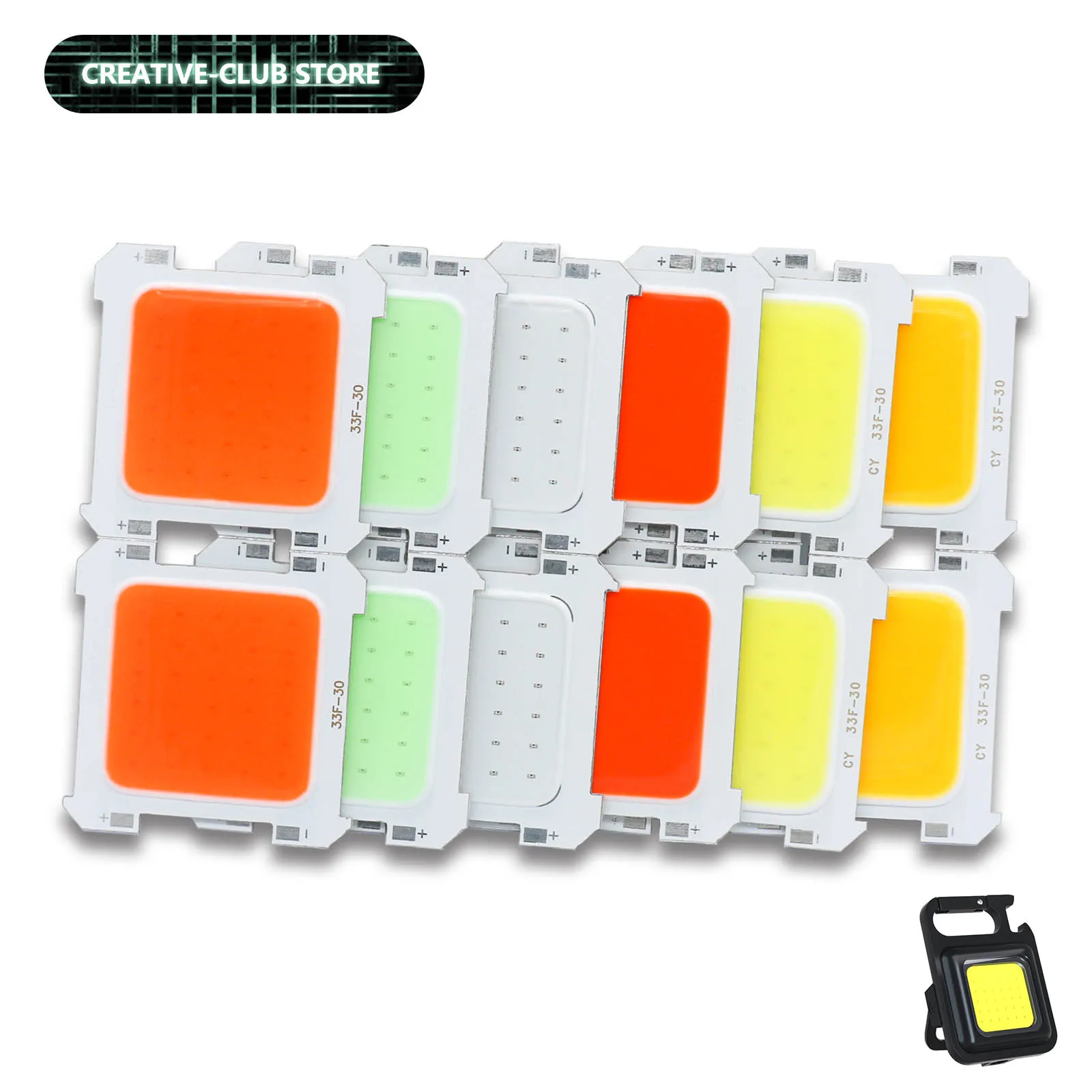 

100PCS White Light High Power 5W LED COB Integrated Chip High Brightness Spotlight Tube Light Portable Camping Light Accessories