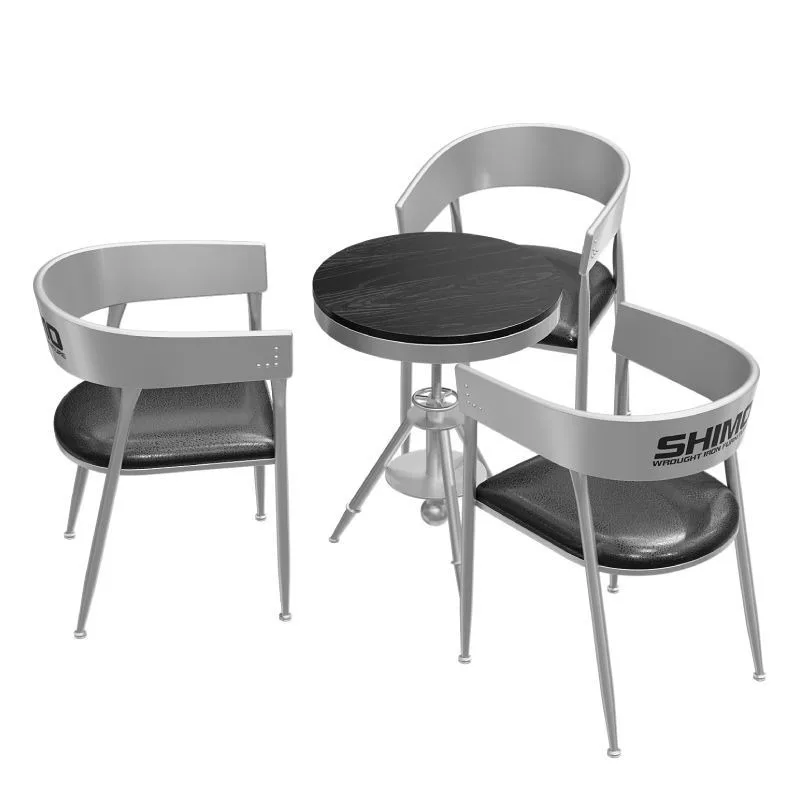 Industrial style table and chair combination casual wrought iron dining table commercial negotiation round table