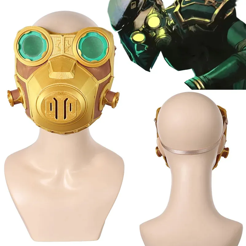 TV 2 Arcane Caitlyn Kiramman máscara de Cosplay accesorios de disfraz juego LoL VI máscaras del equipo Gloden tocado Prop cubierta facial traje de Halloween fg