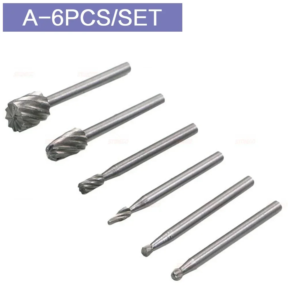 STONEGO HSS Rotary File Set - Carving and Engraving Bits with 1/8\