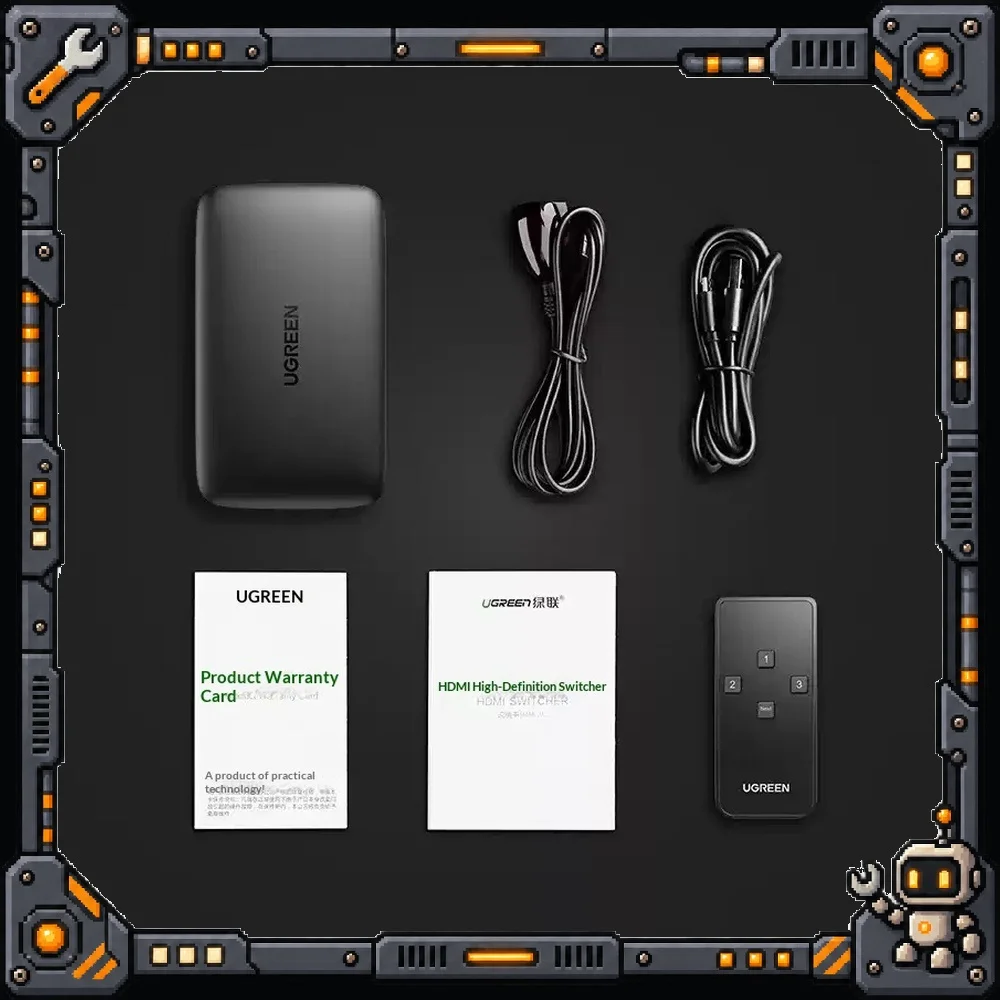 UGREEN CM332 HDMI Switch 3 in 1 out 4K 3D Video Selector Splitter for Monitor TV Laptop Projector