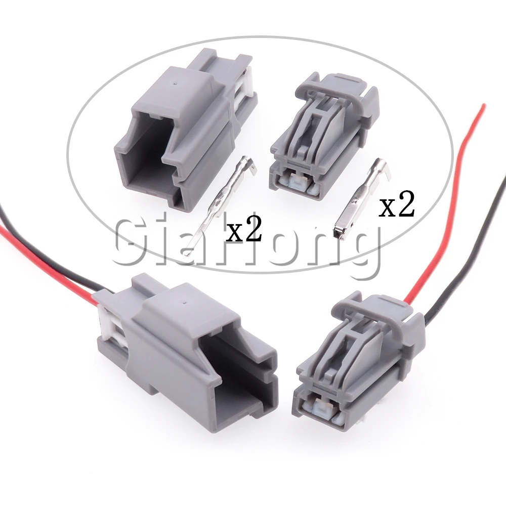 1 Set 2 Ways Auto AC Assembly Parts 7282-6443-40 7283-6443-40 Car Wire Cable Socket With Terminal Automotive Unsealed Connector