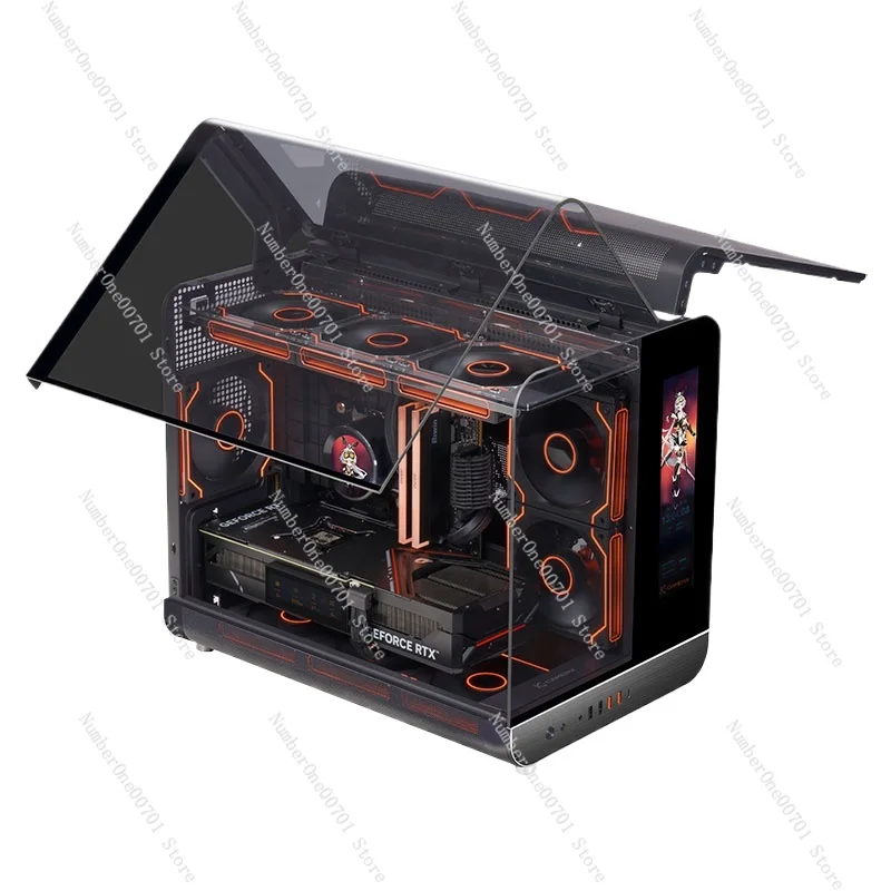 

Корпус компьютера Кімната с видом на море с экраном Настольная сторона MATX через хост-корпус с водяным охлаждением на 360°