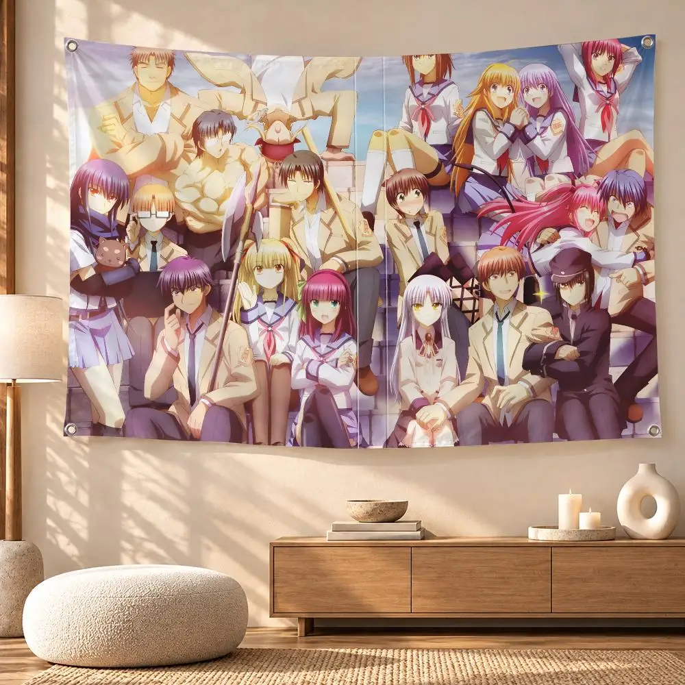 Angel Beats! Anime Drama Memories Flags Festive Decorative Banner for Camping, Family Parties & Garden Wall Decor, Great Gift